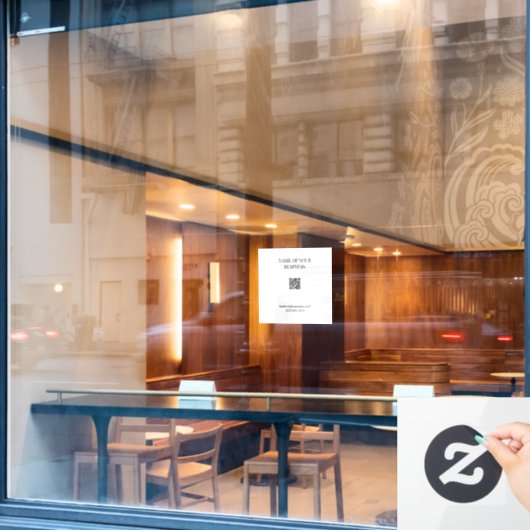 QR-Code Opake Window Clying Fensteraufkleber (Café-Fenster)