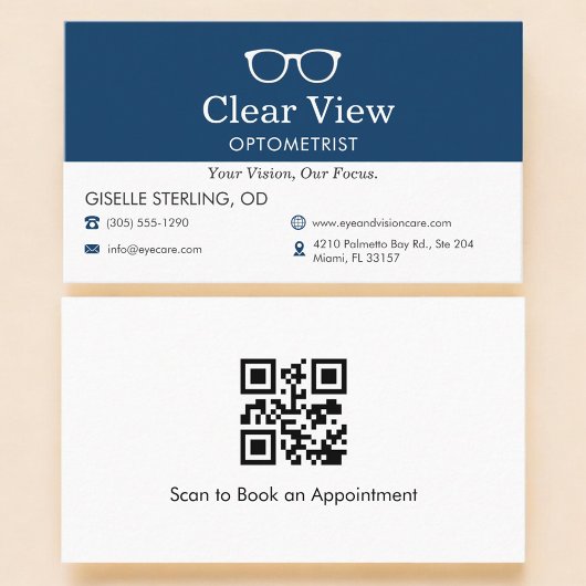 QR-Code Optometrist Augenarztpraxis Visitenkarte