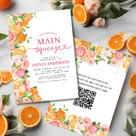 QR-Code Orange Main Squeeze Citrus Brautparty Einladung