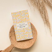 QR Code Orange Wavy Stripes Trendy Boho Moderner S Visitenkarte