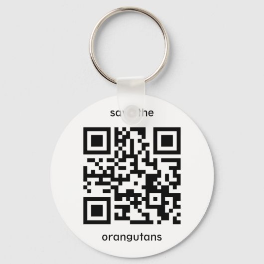 QR-Code Orangutan Schlüsselanhänger (Vorderseite)