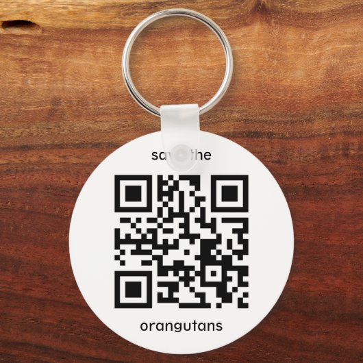 QR-Code Orangutan Schlüsselanhänger (Vorderseite)