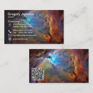 QR Code Orion Nebula Raumgalaxie Visitenkarte