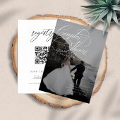 QR Code Paare Dusche mit schwarzem und weißem hand Einladung