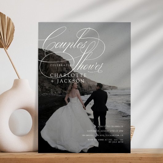 QR Code Paare Dusche mit schwarzem und weißem hand Einladung