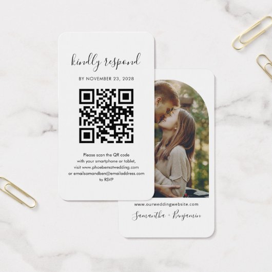 QR Code Paare Foto UAWG Wedding Enclosure Card (Büro)