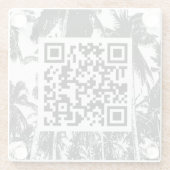 QR Code Palm Tree Design Glass Untersetzer (Rückseite)