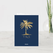 QR Code Palm Tree Passport Style Wedding Einladung (Rückseite)