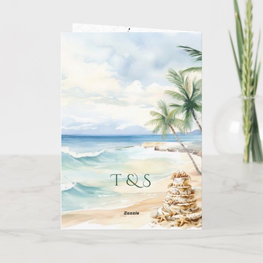 QR-Code-Pass Mexiko-Beach-Hochzeitsziel Einladung (Rückseite)