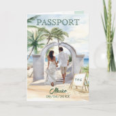 QR-Code-Pass Mexiko-Beach-Hochzeitsziel Einladung (Vorderseite)