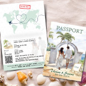 QR-Code-Pass Mexiko-Beach-Hochzeitsziel Einladung