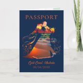 QR Code Passport Sonnenuntergang Tropical Beach Ho Einladung (Vorderseite)