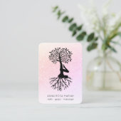 *~* QR-Code Pastel Glitzer Tree of Life Yoga Visitenkarte (Stehend Vorderseite)