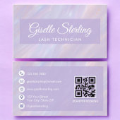 QR Code Pastel Opal Holographic Visitenkarte