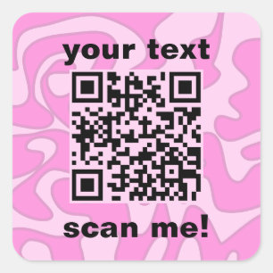 QR Code Pastell Pink Bubblegum Niedlich Moderne Quadratischer Aufkleber