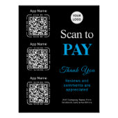 QR Code Payment - Scan to Pay Business Logo Poster (Vorderseite)
