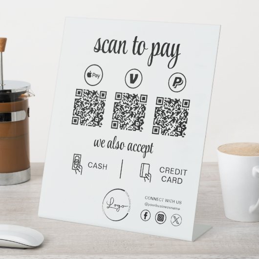 QR Code Payment - Scan to Pay Business Logo Sockelschild (In Situ)