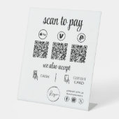 QR Code Payment - Scan to Pay Business Logo Sockelschild (Vorderseite)