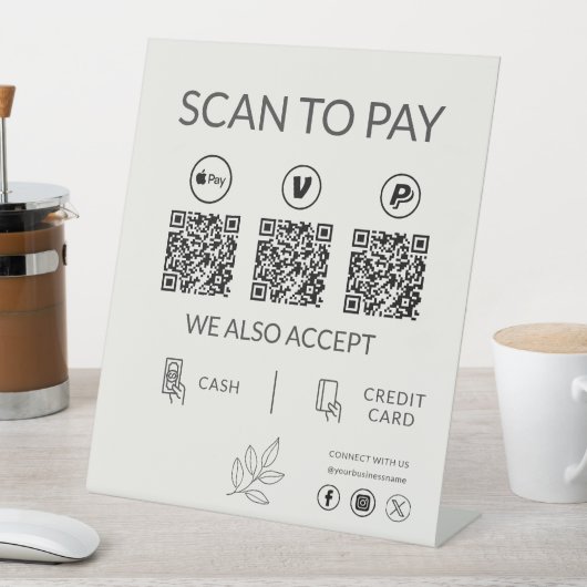 QR Code Payment - Scan to Pay Business Logo Sockelschild (In Situ)