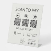 QR Code Payment - Scan to Pay Business Logo Sockelschild (Vorderseite)
