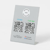 QR Code Payment - Scan to Pay Business Logo Sockelschild (Vorderseite)