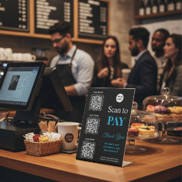 QR Code Payment - Scan to Pay Business Logo Sockelschild