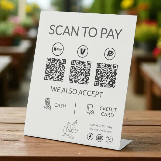 QR Code Payment - Scan to Pay Business Logo Sockelschild