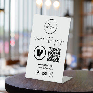 QR Code Payment - Scan to Pay Business Logo Sockelschild