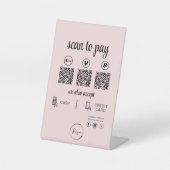 QR Code Payment - Scan to Pay Business Logo Sockelschild (Vorderseite)