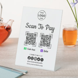 QR Code Payment Scan to Pay Zelle App Logo Logo Sockelschild