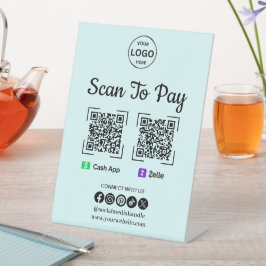 QR Code Payment Scan to Pay Zelle App Logo Logo Sockelschild