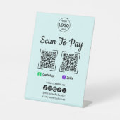 QR Code Payment Scan to Pay Zelle App Logo Logo Sockelschild (Vorderseite)