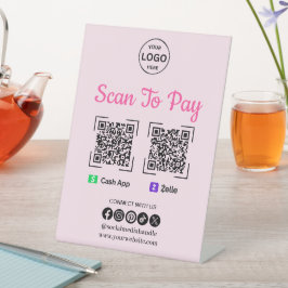 QR Code Payment Scan to Pay Zelle App Logo Logo Sockelschild