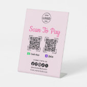 QR Code Payment Scan to Pay Zelle App Logo Logo Sockelschild (Vorderseite)
