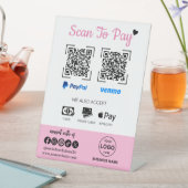 QR Code Payment Scan zu bezahlen Venmo Paypal Sockelschild (In Situ)
