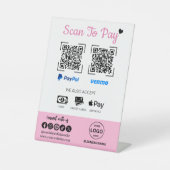 QR Code Payment Scan zu bezahlen Venmo Paypal Sockelschild (Vorderseite)