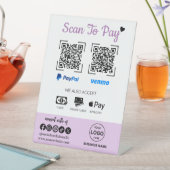QR Code Payment Scan zu bezahlen Venmo Paypal Sockelschild (In Situ)