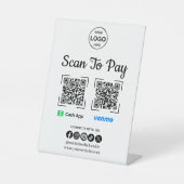 QR Code Payment Scan zur Bezahlung des Venmo Cash  Sockelschild (Vorderseite)