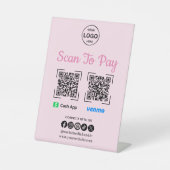 QR Code Payment Scan zur Bezahlung des Venmo Cash Sockelschild (Vorderseite)