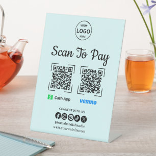 QR Code Payment Scan zur Bezahlung des Venmo Cash Sockelschild