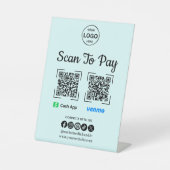 QR Code Payment Scan zur Bezahlung des Venmo Cash  Sockelschild (Vorderseite)