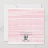 QR Code Peach Pink Watercolor Floral Wedding Einladung (Rückseite)