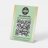 QR Code Pedestzeichen für Green & Gold Business Sockelschild (Vorderseite)