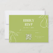 QR Code Perfect Pear Illustration Brautparty RSVP Karte (Vorderseite)