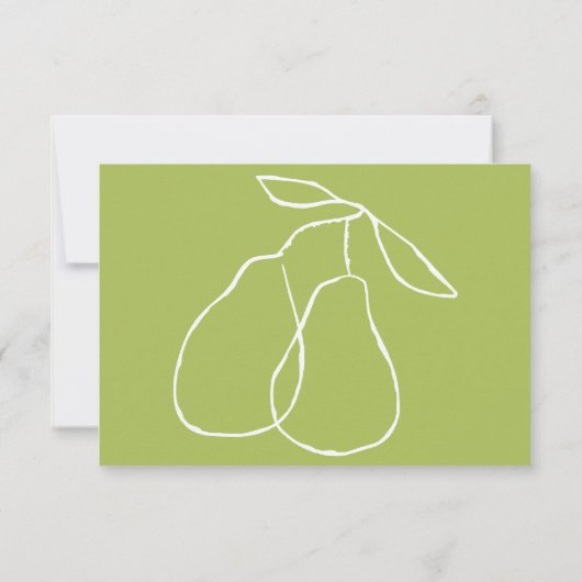 QR Code Perfect Pear Illustration Brautparty RSVP Karte (Rückseite)