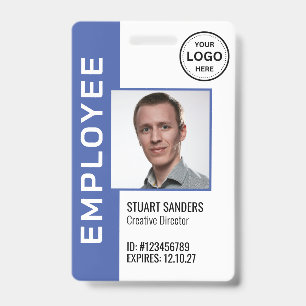 QR Code Periwinkle Corporate Logo Foto Mitarbeiter Ausweis