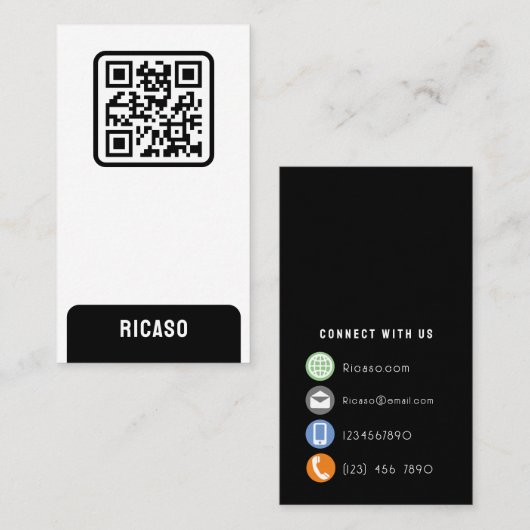 QR-Code Personalisiert Visitenkarte (Vorne/Hinten)