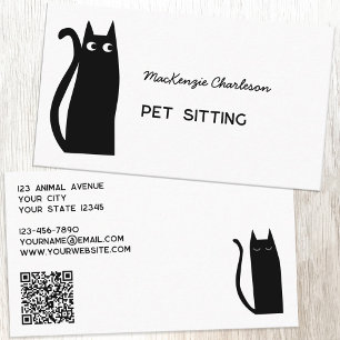 QR-Code-Pet-Dienste für die Black Cat Visitenkarte