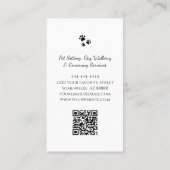 QR-Code Pet Sitter Niedlich Winking Cat Grau Visitenkarte (Rückseite)