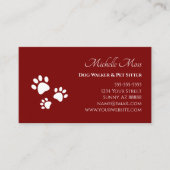 QR-Code Pet Sitter Paw Prints Dog Walker Visitenkarte (Vorderseite)
